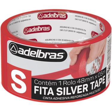 Imagem de Fita Adesiva Silver Tape Alta Resistência Multiuso Vermelha 48MMx5M Adelbras