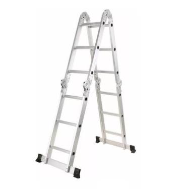 Imagem de Escada Articulada Multifuncional 4x3 Alumínio Fortt 12 Degraus 3.34m -