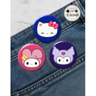 Imagem de Botton Gedumix Sanrio Hello Kitty 1.0 - 3 Peças, Alfinete 3.5cmØ - 700