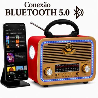 Imagem de Rádio Cor Vermelho 3199 Portátil Retrô Am Fm A Pilha Com Cabo Energia 