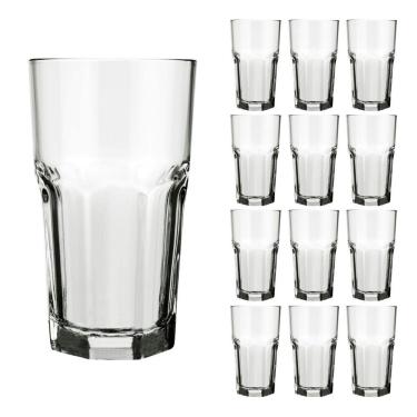 Imagem de Jogo 12 Copos 340ml Vidro Bristol Suco Drinks Transparente