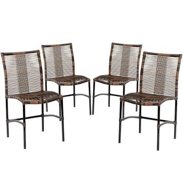 Imagem de 4 Cadeiras De Jantar Em Corda Sintética Argila