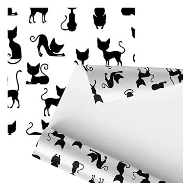 Imagem de Papel De Parede Adesivo Gatinhos Pretos Silhuetas 2,80m