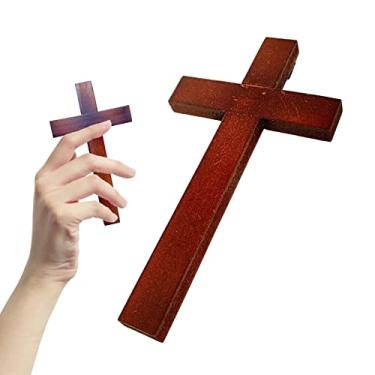 Imagem de Cruz Parede Madeira Sem Cristo Sem Imagem Ecumênico Evangélico Pequeno 15,5cm