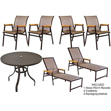 Imagem de Kit Móveis Alumínio Para Área Externa Jardim Mesa Alumínio