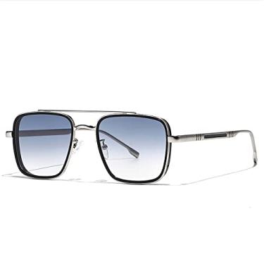 Imagem de Óculos de sol masculino quadrado gradiente Óculos de sol da moda vintage Óculos de sol feminino Punk Óculos de sol, C06, tamanho único