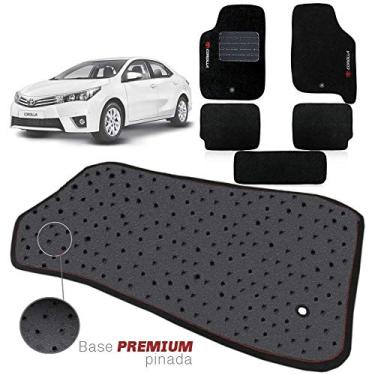 Imagem de Jogo de Tapete Carpete Tevic Pinado Toyota Corolla 2015 16 17 Impermeável Lavável Logo Bordado 5 Peças