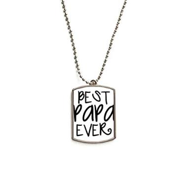 Imagem de DIYthinker Colar para animais de estimação Bless Father Best Papa Ever com corrente de aço inoxidável