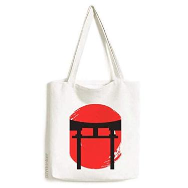 Imagem de Shinto Shrine Japan Torii sacola de lona sacola de compras casual bolsa de mão