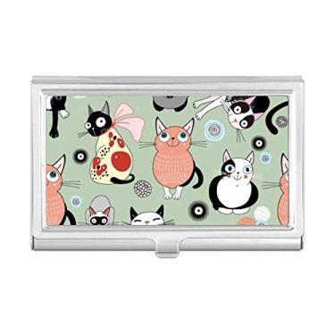 Imagem de Animal Pet Cute Cat Family Porta-cartões de visita Carteira de bolso