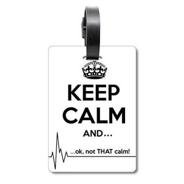 Imagem de Etiqueta divertida Keep Calm preta para mala com etiqueta para cartão de bagagem