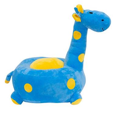 Imagem de Puff Girafa Pelúcia Azul 48cm Para Crianças menor que 3 anos