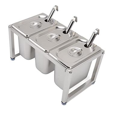 Imagem de Rack de Caixa para Recipiente de Temperos Suprimentos de Temperos de Aço Inoxidável Suporte Organizador Retrátil Com Prateleira Recipiente Frasco para Aromatizador Prateleira para (Caixa de 3 peças)