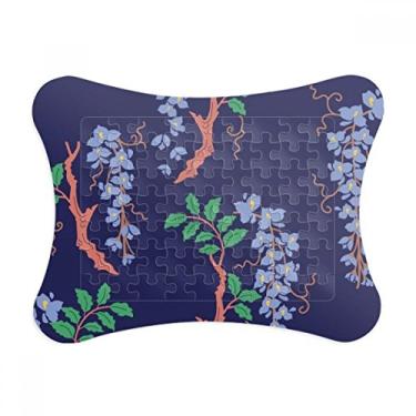 Imagem de Moldura de quebra-cabeça de folha roxa da cultura japonesa ornamento de quebra-cabeça