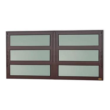 Imagem de Janela de Aluminio Basculante 2 Seções Elite Vidro Boreal 60cm x 240cm Brimak Corten