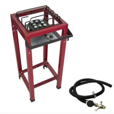 Imagem de Fogão Industrial Roa 1 Boca Alta Pressão Vinho com Kit Gás