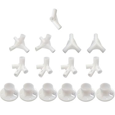 Imagem de Lobergel 15 peças de reposição de dossel branco, adequado para barraca de dossel ao ar livre de 25 x 50 m, tenda de acampamento, gazebo, pés e conector central de canto