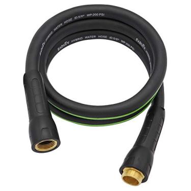 Imagem de Eaduty Mangueira de jardim híbrida de chumbo 1,5 cm x 1,8 m, resistente, leve, flexível com alça giratória e acessórios de latão sólido