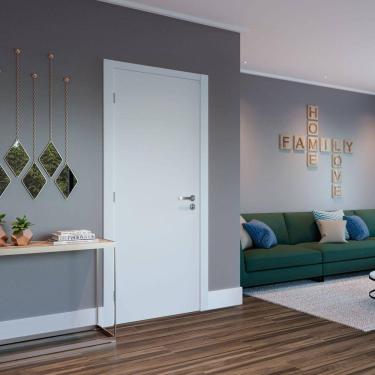 Imagem de Folha de Porta de Madeira 210x80cm Espessura 3,5cm MMC Eucaplac Eucatex Branco Max