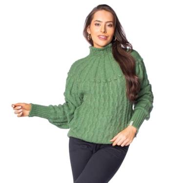 Imagem de Blusa Feminina Biamar em Tricot com Texturas Verde - U