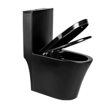 Imagem de Vaso Sanitário Monobloco Caixa Acoplada Privada Lisboa Preto