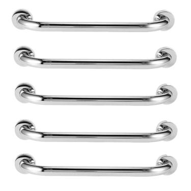 Imagem de Barra Alça Apoio Kit 5 Uni Aço Inox 30cm Suporte Pcd Cadeirante Criança Idoso Anti Queda Acidente Box Banheiro Casa