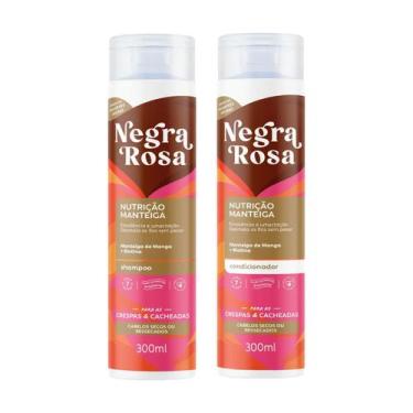 Imagem de Kit Shampoo Nutrição Manteiga 300ml Negra Rosa + Condicionador 300ml N