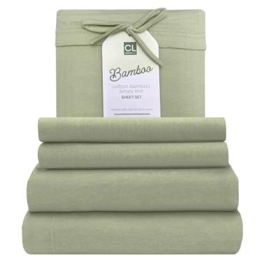 Imagem de Comfort Lab Lençóis de jérsei para dormitório Twin XL, rayon derivado de lençóis de malha de jérsei de bambu, conjunto de 3 peças, resfriamento, respirável, material da camiseta - inclui lençóis de