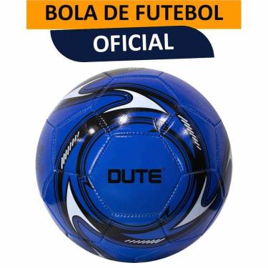 Imagem de Bola de Futebol Tamanho Oficial Número 5 Costurada Couro Sintético Azul