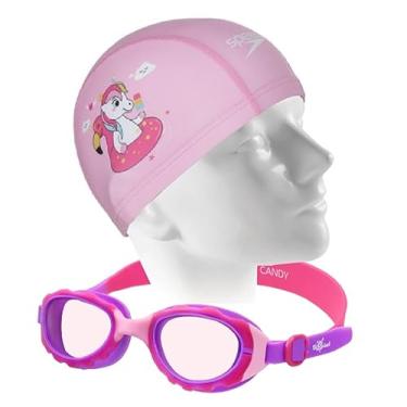 Imagem de Kit Natação Speedo Óculos Candy + Touca Tecido Fun 2 a 4 anos (candy lilas + touca fun)
