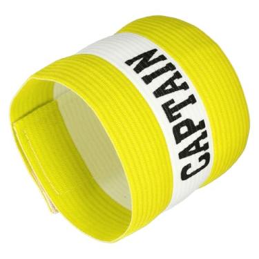 Imagem de YOKIVE Braçadeira de capitão, emblema de braço de proteção de nylon, flexibilidade ajustável, ótimo para treinamento de equipe, competições (amarelo, 11,8 x 3,5 polegadas)