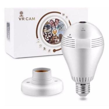 Imagem de Lâmpada Câmera Wifi V380 - 360º HD - Luz e Áudio - SD 128GB