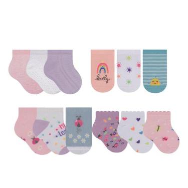 Imagem de 12 Pares De Meia Lisa Selene Infantil Kids Cano Baixo Para Crianças, R