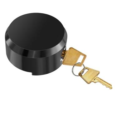 Imagem de Alwapea 1 Cadeado de manilha oculta, trava de disco resistente para trailers, cadeados de trailer com chave semelhante à de van com trava de disco ampliada para vans, preto