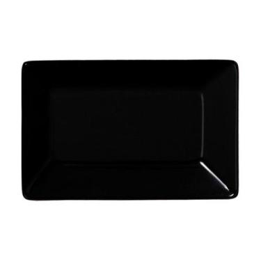 Imagem de Prato/Travessa de Cerâmica Retangular Oriental Preto 15 x 15 x 3,5cm -
