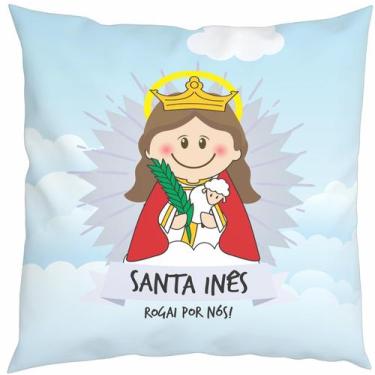 Imagem de Almofada Com Enchimento Oração Santinhos Santa Inês - Core Decore