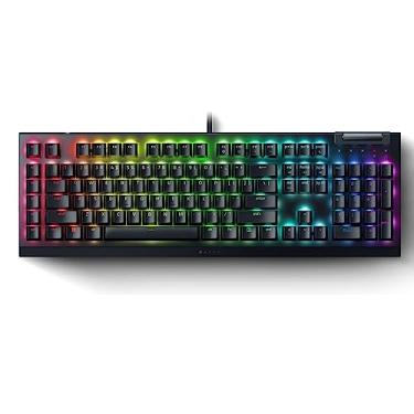 Imagem de Razer Teclado mecânico BlackWidow V4 X para jogos: interruptores amarelos lineares e silenciosos - 6 teclas macro - RGB cromado - teclas ABS duplas - teclas de rolo e mídia - Toque de pressão