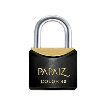 Imagem de Cadeado com Chave 40mm Latão Preto Color Line Papaiz