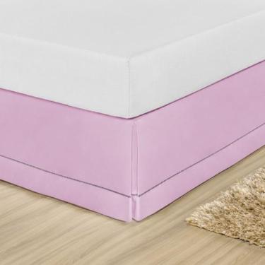 Imagem de Saia Box Cama Queen Size Algodão Percal 200 Fios Ponto Palito - Rafalo