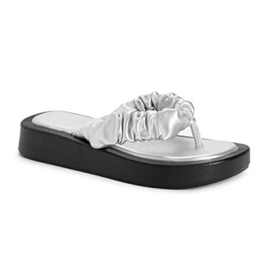 Imagem de MUK LUKS Sandálias femininas Club Miami, Prata, 40