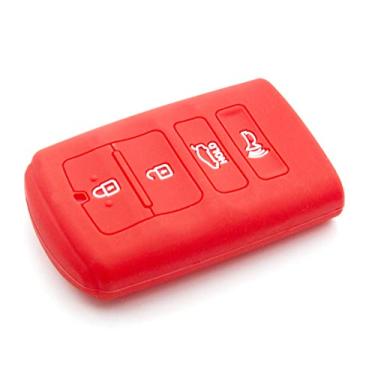Imagem de LIGHTKOREA Capa protetora de chave inteligente com 4 botões de silicone para controle remoto 1 peça compatível com Kia Cadenza K7 K900LIGHTKOREA vermelho LIGHTKOREA_K7_K900_Case