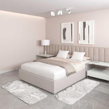 Imagem de Jogo Tapete Passadeira Quarto 2 Uni Branco 50 x 140 cm - Tapetes Satur