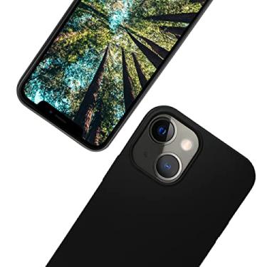 Imagem de eplanita Capa de celular ecológica compatível com iPhone 15, fibra vegetal, capa de proteção contra quedas, durável e sustentável (para iPhone 15, preto)