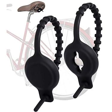 Imagem de TOOVREN Suporte de bicicleta Airtag para embaixo do assento, compatível com capa antifurto, suporte em qualquer lugar, pacote com 2 suportes para bagagem, scooter