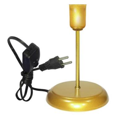 Imagem de Luminária de Mesa Abajur Classic Dourado Use Lâmpada E27 LED - Jota Il