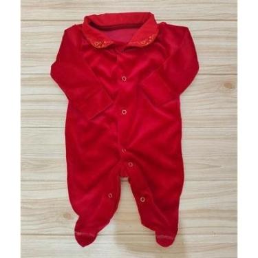 Imagem de Macacão De Bebê Menina Recém Nascida De Plush E Gola Bordada-Feminino