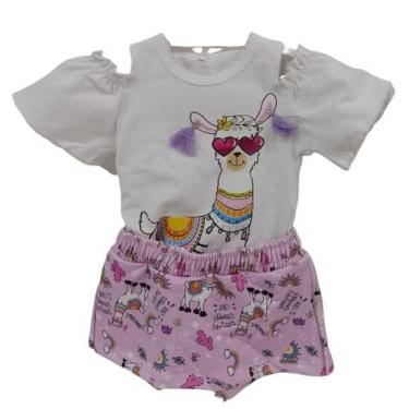 Imagem de Conjunto Luxo Blusa + Shorts Menina Verão Lessa Kids Rf 8056, Rosa, TA