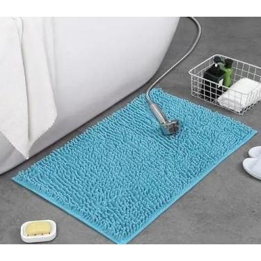 Imagem de Carpete Macarrão Beira Porta Borracha Pequeno ul Celeste - Casa Laura 