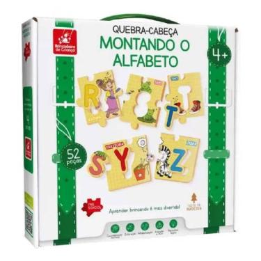 Imagem de Quebra cabeça montando o alfabeto com 52 peças - brincadeira de crianç
