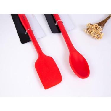 Imagem de Espátula Colher De Silicone 2 Unidades - KE Home, Vermelho